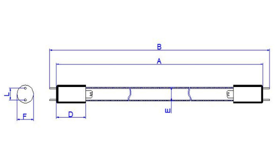 Lamp 15mm Diameter 589mm van het T520w UVC Ozon Licht van de Generator UVC Desinfectie