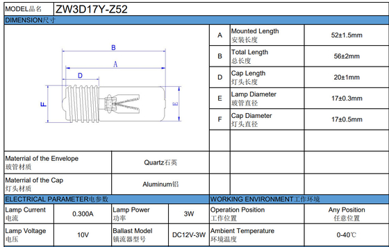 UV Ballast 12VDC Elektronische 3W ballast UV kleine kracht die bacteriën doodt